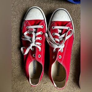 Red converse ankle shoe